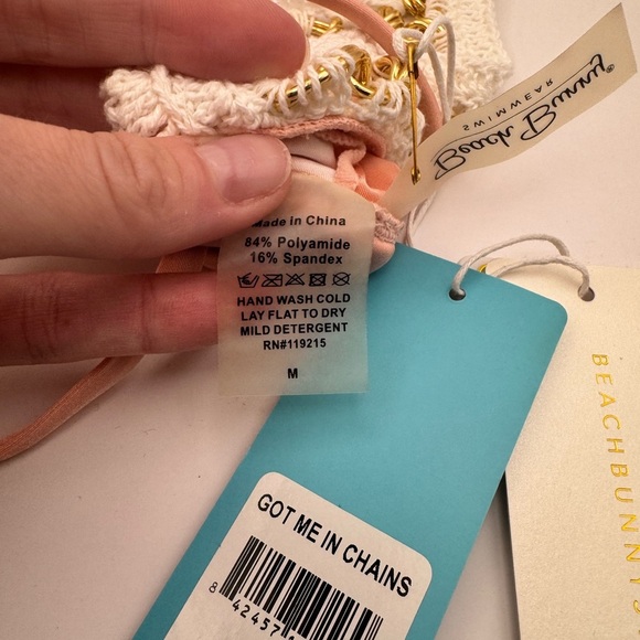 Beach Bunny Got Me In Chains Tri Bikini Set - Size M - Picture 6 of 13